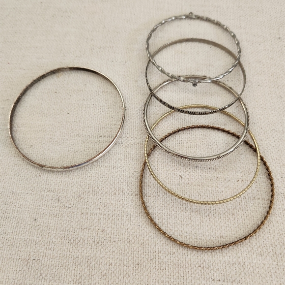 Vintage Silver and Gold Bangle Set - Picture 2 of 2